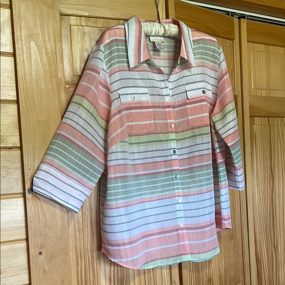 Alfred Dunner Pastel Striped Blouse